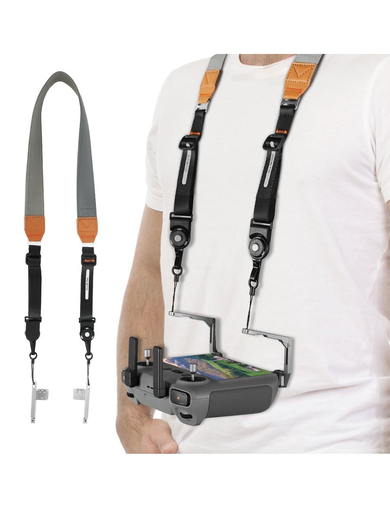 SYOSI Balance Lanyard for DJI RC RC2 Double Larer Leather Lanyard Neck Strap RC PRO Controllers Hands Free Remote Control Neck Strap for DJI Mini 4 Pro Air 3 2S Mini 3 3 Pro  - Image 1