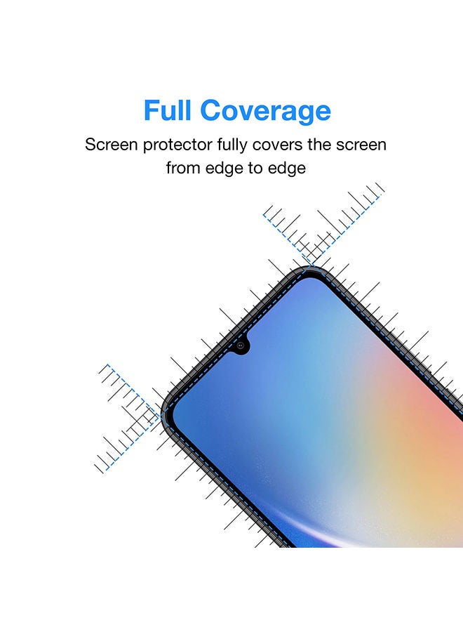O Ozone Pack Of 2 for Samsung Galaxy A34 5G Screen Protector 9H Hardness Full Coverage Screen Guard HD Ultra-thin Tempered Glass Screen Protector - Black  - Image 3