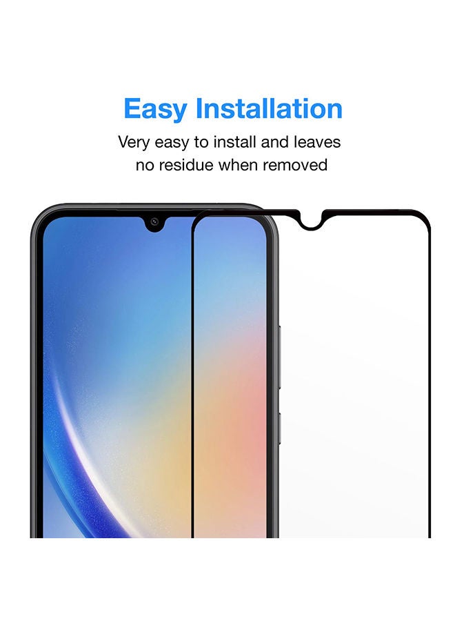 O Ozone Pack Of 2 for Samsung Galaxy A34 5G Screen Protector 9H Hardness Full Coverage Screen Guard HD Ultra-thin Tempered Glass Screen Protector - Black  - Image 4