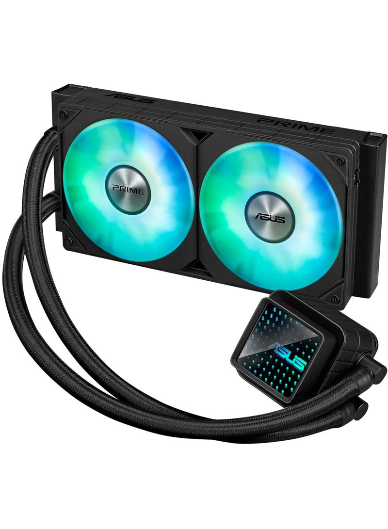 أسوس مبرد سائل CPU Prime LC 240 ARGB الكل في واحد AIO: AMD: AM5 & AM4 Intel: LGA 1851, 1700, 1200, 115x منطقة اتصال CPU مصممة خصيصًا، قنوات مزودة بشفرات، مرآة لانهائية، مراوح ARGB مثبتة مسبقًا - Image 2