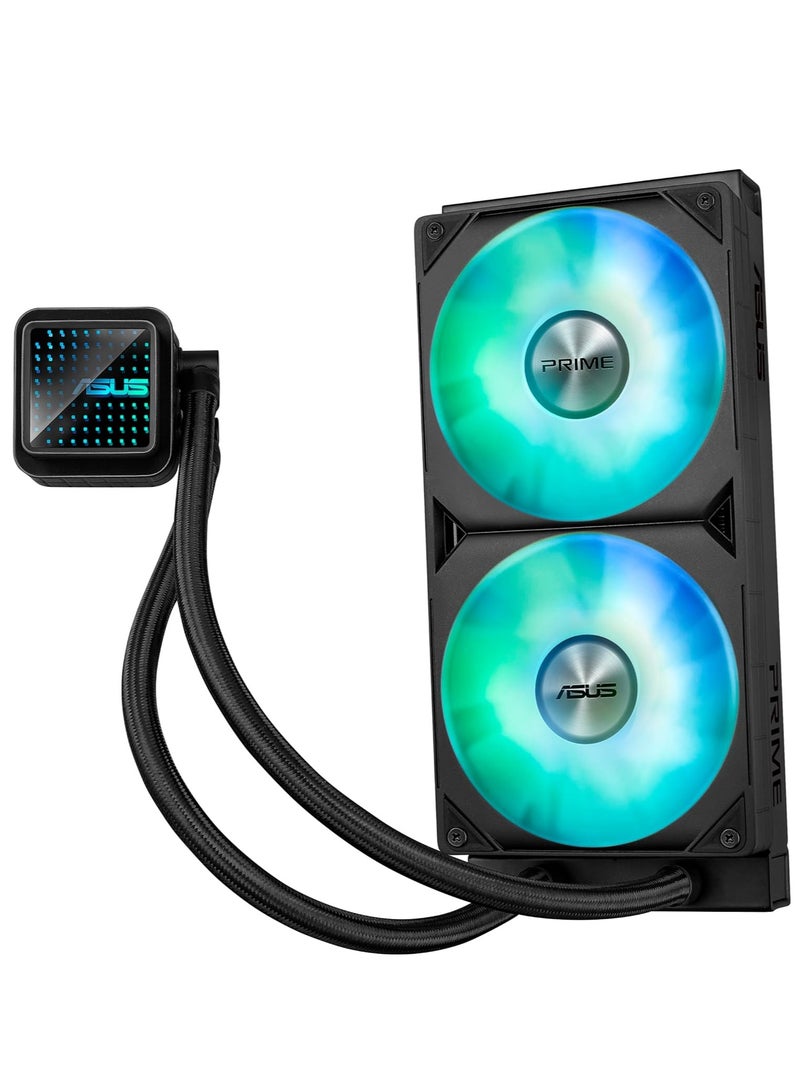 أسوس مبرد سائل CPU Prime LC 240 ARGB الكل في واحد AIO: AMD: AM5 & AM4 Intel: LGA 1851, 1700, 1200, 115x منطقة اتصال CPU مصممة خصيصًا، قنوات مزودة بشفرات، مرآة لانهائية، مراوح ARGB مثبتة مسبقًا - Image 3
