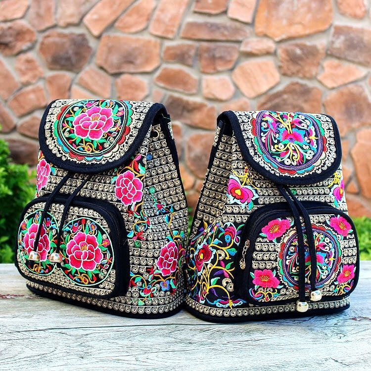 New Ethnic Style Bag Embroidered Small Backpack Yunnan Embroidered Bag Embroidered Backpack Women'S Bag Original Embroidered Bag - Image 3