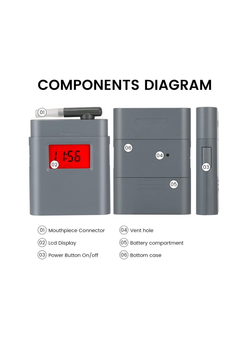Portable Alcohol Tester Alcohol Breathalyzer, Digital Led Display Quick Response, with Dust Cover, Professional Accurate Detection Breath Analyzer Detector for Family, Personal, Driver - Image 3