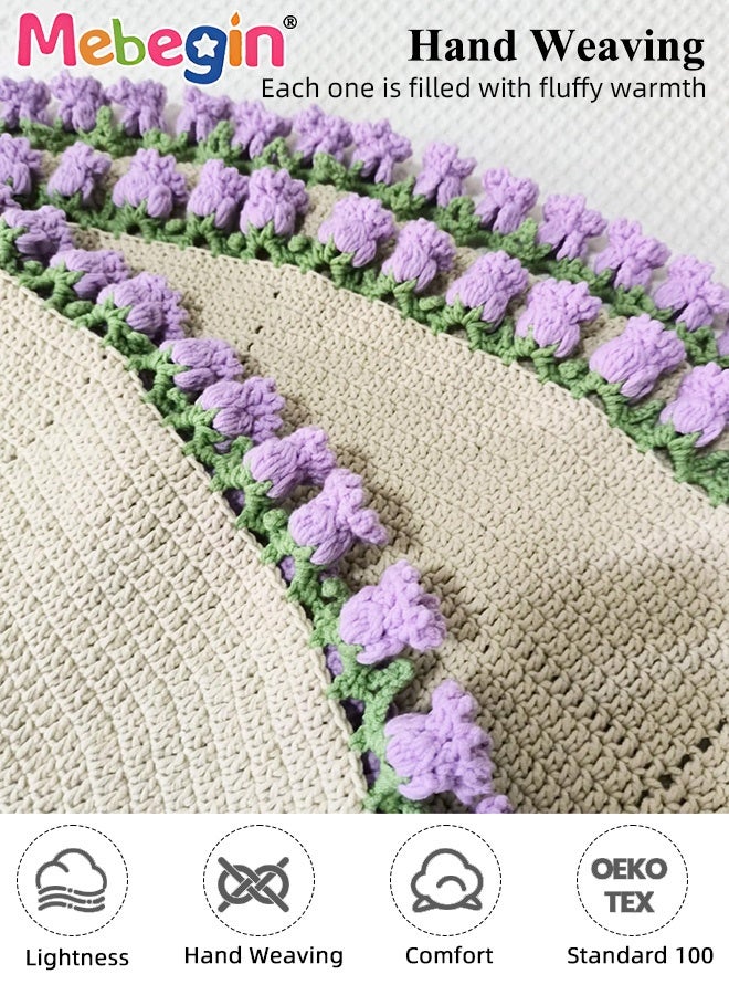 MEBEGIN DIY Flower Bouquet Blanket Making Kit, 2-in-1 Cozy Blanket and Floral Display, Handmade Crochet Flowers Bouquet Throw Blanket, Unique Crochet Kit, Ideal Gift for Mother's Day, Birthday, Wedding or Valentine's Day(Not a Finished Product, Needs to be Hand-Woven) - Image 3