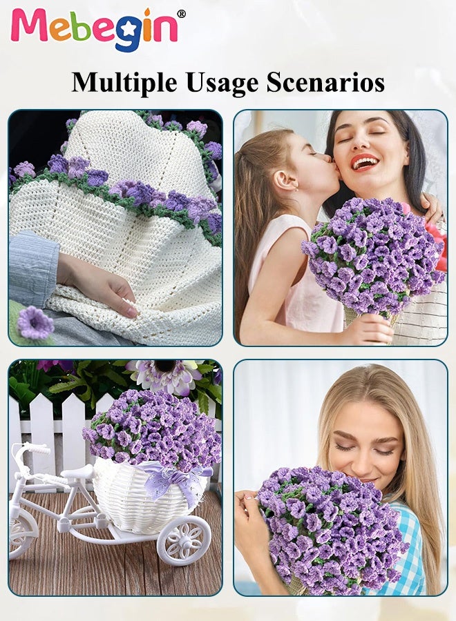MEBEGIN DIY Flower Bouquet Blanket Making Kit, 2-in-1 Cozy Blanket and Floral Display, Handmade Crochet Flowers Bouquet Throw Blanket, Unique Crochet Kit, Ideal Gift for Mother's Day, Birthday, Wedding or Valentine's Day(Not a Finished Product, Needs to be Hand-Woven) - Image 5