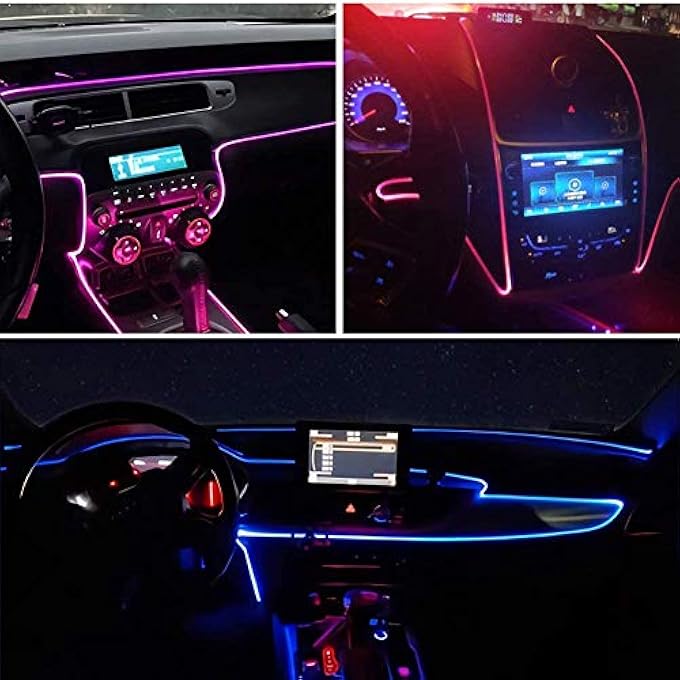 LIMOS Car Led Strip LightsMulticolor Rgb Car Interior Lights16 Million Colors With Fiber OpticAmbient Lighting Kits Sound Active Function And Wireless Bluetooth App Control 6 In 1 8 Meters - Image 5