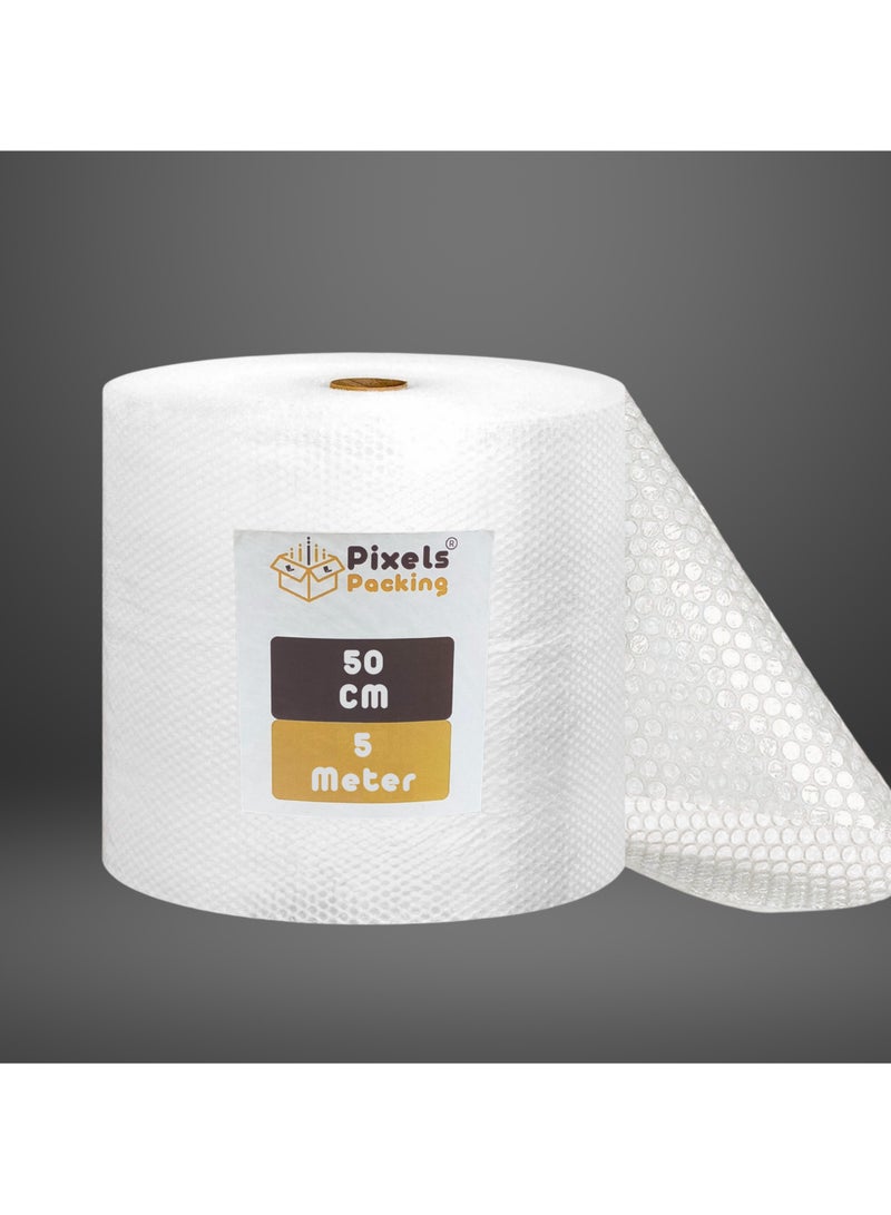 بكسل التغليف رول فقاعات بابلز شفاف من PixelsPackaging بعرض 50سم × وطول 5متر، متعدد الاستخدام للتغليف والشحن والتعبئة والنقل - Image 1