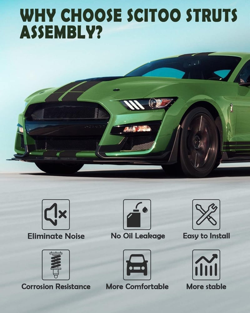 SCITOO Front Shock Absorber Assembly Fit for 2002-2007 for Mitsubishi Lancer, Complete Shock and Strut Assembly Kit Fit for 172142 2PCS - Image 3