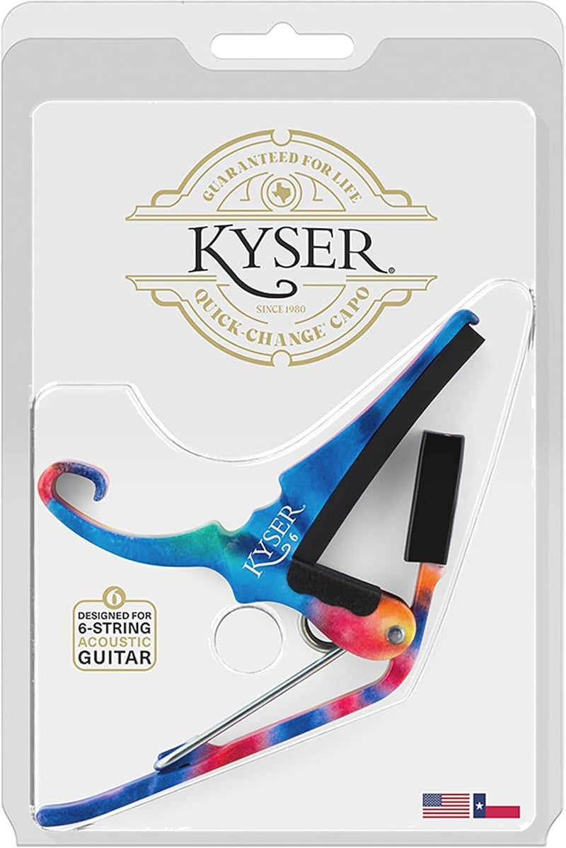 Kyser Quick-Change Guitar Capo for 6-string acoustic guitars, Tie-Dye, KG6TDA - Image 5