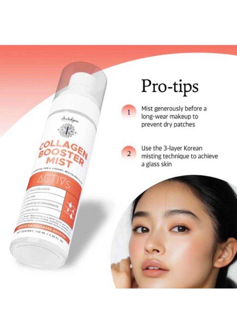 Indulgeo ESSENTIALS Indulgeo Collagen Booster Mist for Hydrated And Smooth Skin - 100Ml Facial Tonner 100% Organic - Image 5