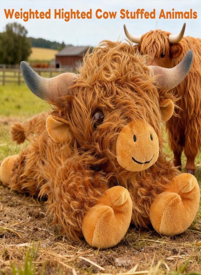 JOD® 5lbs Highland Cow Weighted Stuffed Animals, 22inch Giant Highland Cow Gift Plushie Toy, Cute Stuffed Animal Highland Cattle Plush Pillow Women Adults Kid Bedtime Highland Cattle - Image 2