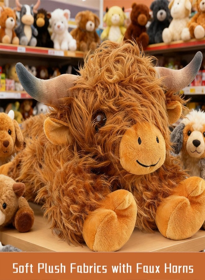 JOD® 5lbs Highland Cow Weighted Stuffed Animals, 22inch Giant Highland Cow Gift Plushie Toy, Cute Stuffed Animal Highland Cattle Plush Pillow Women Adults Kid Bedtime Highland Cattle - Image 4