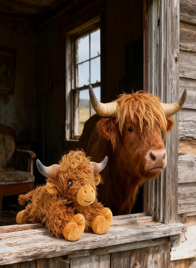 JOD® 5lbs Highland Cow Weighted Stuffed Animals, 22inch Giant Highland Cow Gift Plushie Toy, Cute Stuffed Animal Highland Cattle Plush Pillow Women Adults Kid Bedtime Highland Cattle - Image 5
