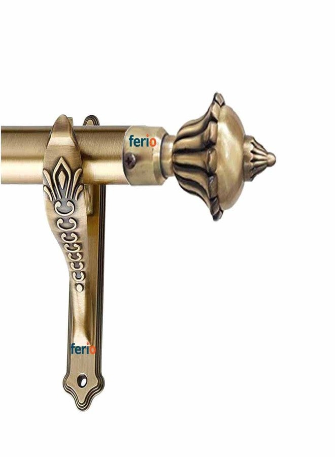 Ferio Aluminium Curtain Brackets for Window and Door Brass Antique Curtain Rod Holders for Wall Designer Pocket finials for 1 inch Rod Support Fittings Curtain Support (4 pcs) Curtain Finials (4 pcs) - Image 3