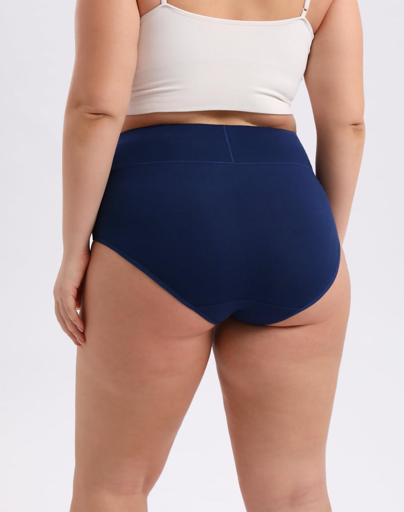 INNERSY Women's Plus Size XL-6XL Cotton Underwear High Waisted Briefs Panties 4-Pack(Earthy Sunset,4X-Large) - Image 4