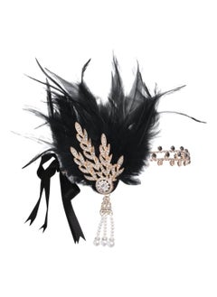 RATSAW 1920S Flapper Accessories Set Vintage Theme Set with Headband Headpiece Gloves Earrings Necklace Bracelet 7 Pcs  - Image 3