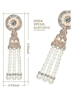 RATSAW 1920S Flapper Accessories Set Vintage Theme Set with Headband Headpiece Gloves Earrings Necklace Bracelet 7 Pcs  - Image 5