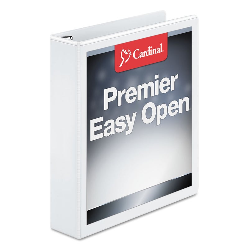 Cardinal 3 Ring Binder, 1.5 Inch Premier Easy Open Binder, ONE-Touch Locking Slant-D Rings, 400-Sheet Capacity, ClearVue Cover, PVC-Free, Black (10311) (10310) - Image 4