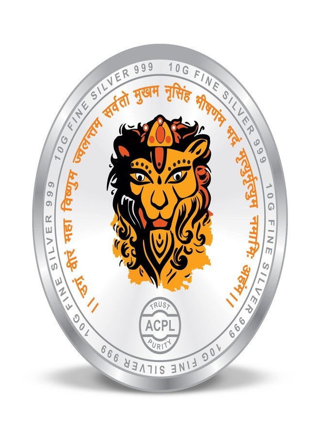 ACPL Precious Moments BIS Hallmarked 10gm 999 Pure Silver Coin Narasimha Colorful Design - Image 2