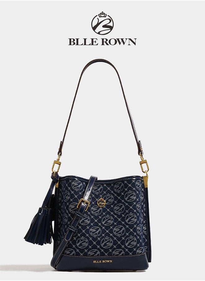 BLLE ROWN Stylish Bucket Bag for Ladies, Fashionable Women Shoulder Bag with Adjustable Strap, Spacious & Lightweight Multipocket Crossbody Bag, Perfect for Everyday Use  - Image 1