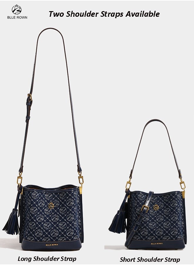 BLLE ROWN Stylish Bucket Bag for Ladies, Fashionable Women Shoulder Bag with Adjustable Strap, Spacious & Lightweight Multipocket Crossbody Bag, Perfect for Everyday Use  - Image 2