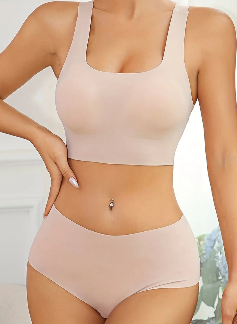 Women's Seamless Invisible Padded Bra and Pantie Set - Image 1