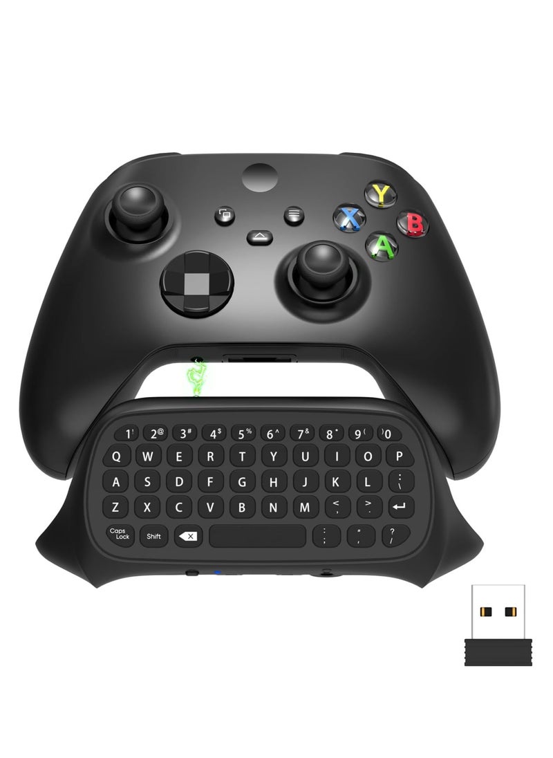 MIXDE - Controller Keyboard for Xbox Series X/S Wireless 2.4G Ergonomic USB Gamepad Keypad QWERTY Chatpad with Audio and Headset Jack for Game Live Chat Compatiable with Xbox Series S/Series X/One/One S - Image 1