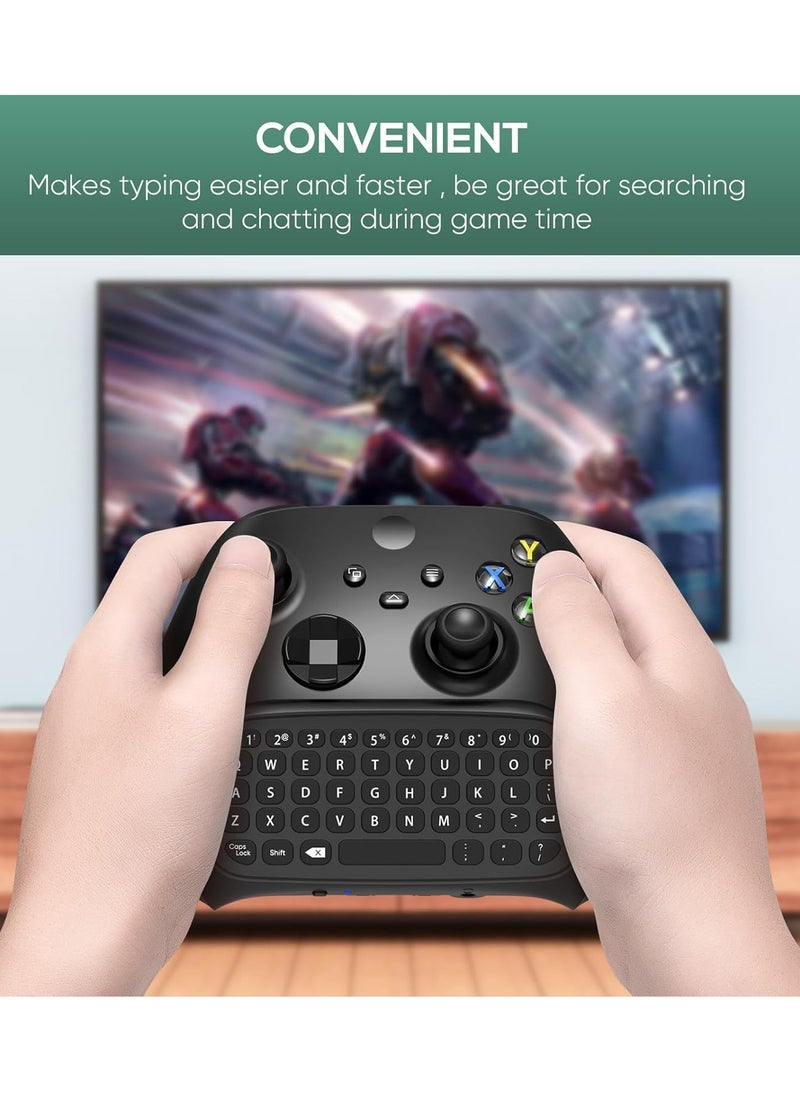MIXDE - Controller Keyboard for Xbox Series X/S Wireless 2.4G Ergonomic USB Gamepad Keypad QWERTY Chatpad with Audio and Headset Jack for Game Live Chat Compatiable with Xbox Series S/Series X/One/One S - Image 1