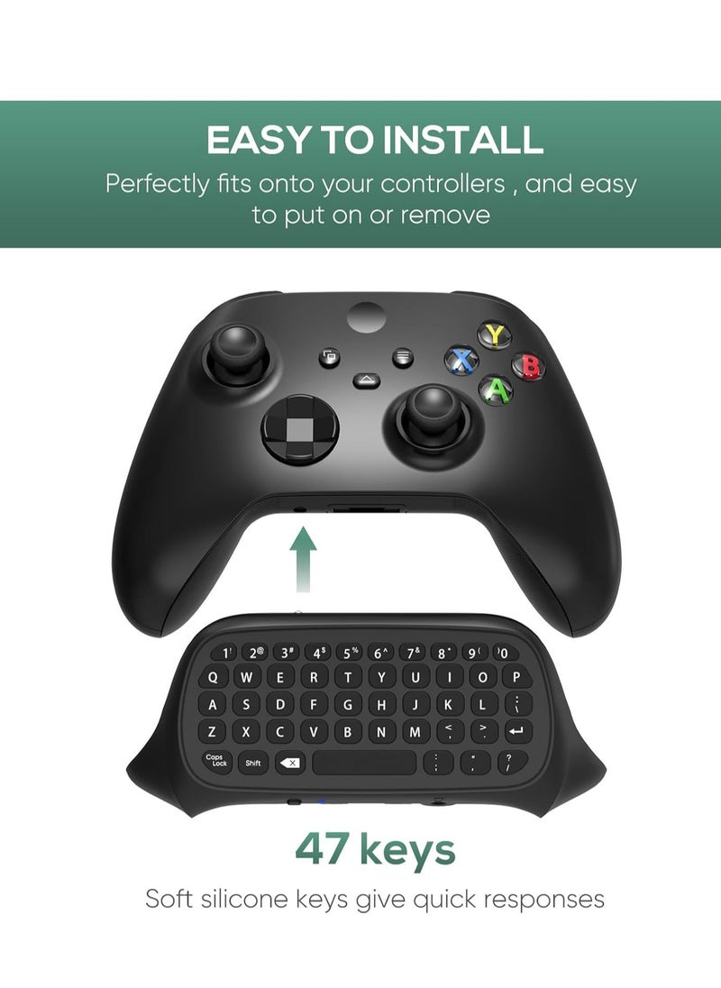 MIXDE - Controller Keyboard for Xbox Series X/S Wireless 2.4G Ergonomic USB Gamepad Keypad QWERTY Chatpad with Audio and Headset Jack for Game Live Chat Compatiable with Xbox Series S/Series X/One/One S - Image 1