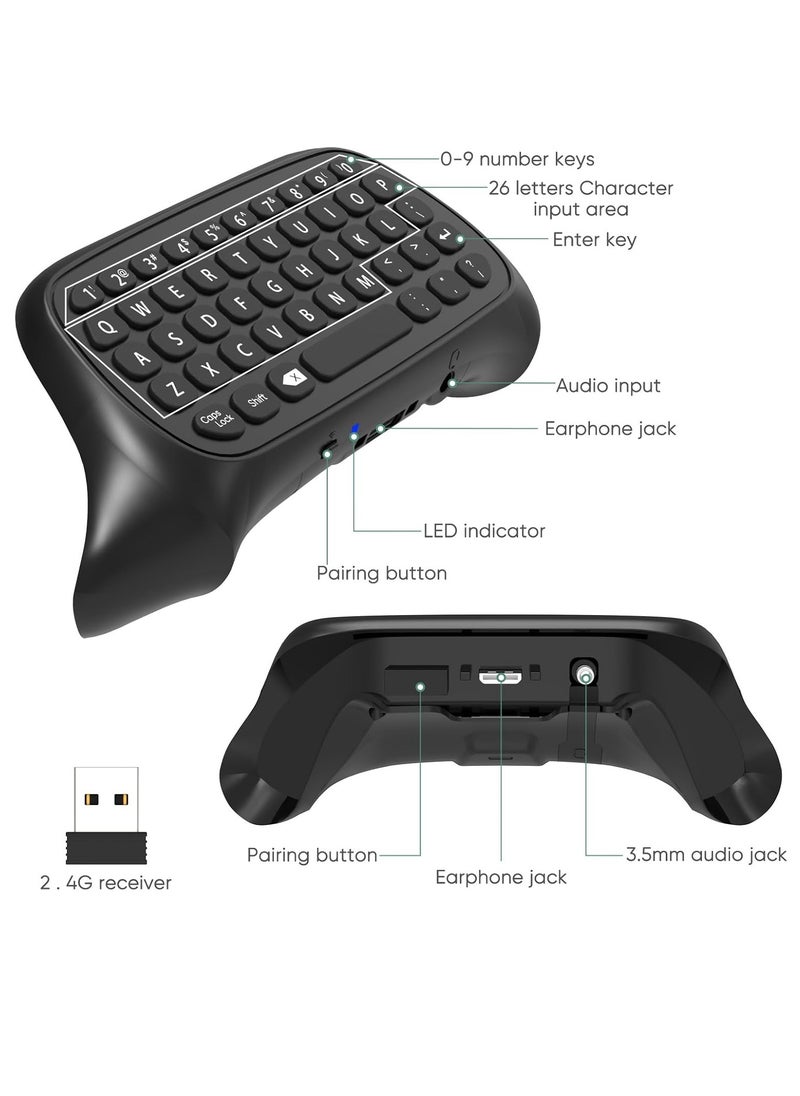 MIXDE - Controller Keyboard for Xbox Series X/S Wireless 2.4G Ergonomic USB Gamepad Keypad QWERTY Chatpad with Audio and Headset Jack for Game Live Chat Compatiable with Xbox Series S/Series X/One/One S - Image 1
