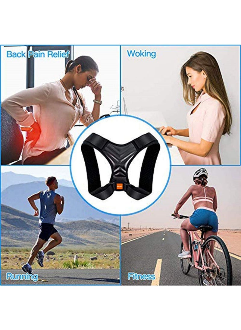 saykfoe Posture Corrector for Men and Women, Adjustable Back Support Back Straightener and Shoulder Support Brace Posture Correction Belt (Black), One Size  - Image 4