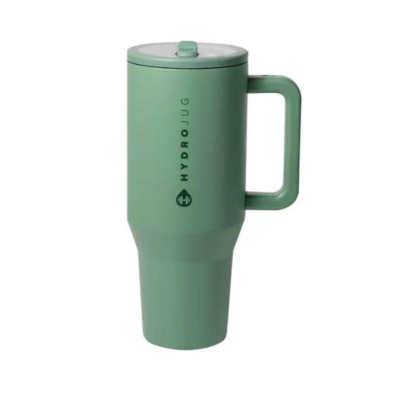 كوب قهوة بغطاء بشفاط وغطاء مانع للتسرب من ستانلس ستيل وجدار مزدوج، 32 oz مع غطاء بقشة من الستانلس ستيل - Image 1