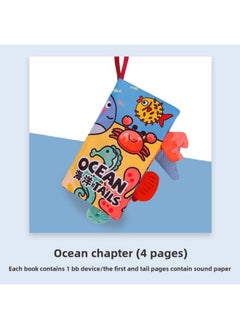 Generic Jolly Baby's Tear-Tear Early Education Cloth Book Baby Voice Baby Animal Tail Cloth Book-Color: Ocean Tail (4 Pages And 8 Sides Contain A Sound Paper BB Device)  - Image 1