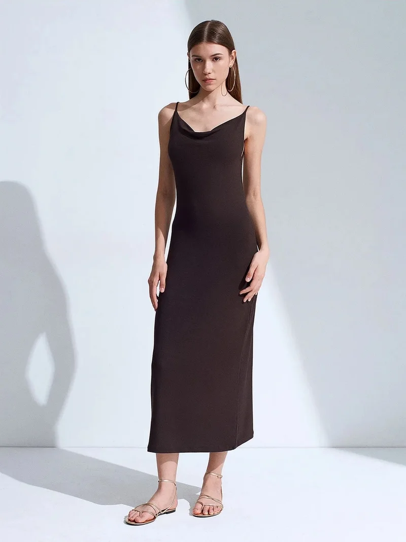 ديلفين DILVIN Sleeveless Midi Slip Dress
