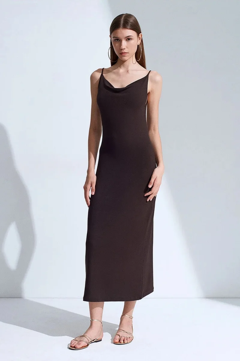 ديلفين DILVIN Sleeveless Midi Slip Dress