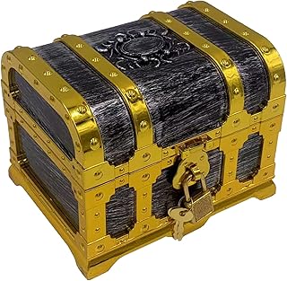 Flyekist Flyekist Pirate Treasure Chest for Kids,Vintage Decorative Pirate Chest Storage Box with Lock and Key,Classroom  - Image 1