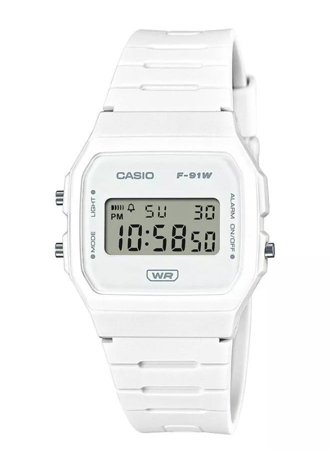 CASIO POP Digital White Bio-Based Resin Strap Quartz F-91WB-7A Unisex Watch  - Image 1