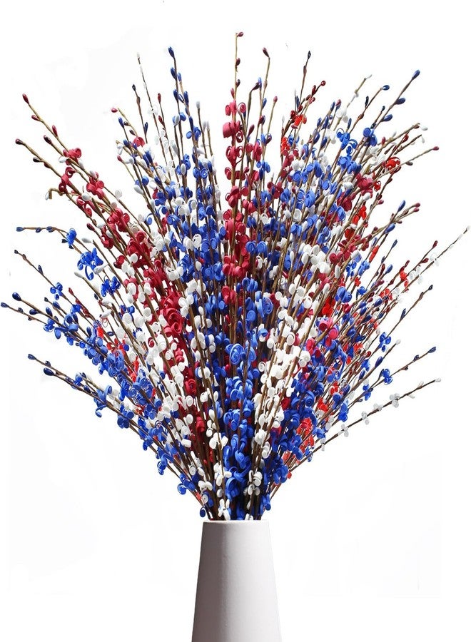 DoubleWood Red White and Blue Flowers Artificial Flowers, Patriotic Artificial Flower Picks, 29.5 inches Artificial Jasmine Flower for Independence Day Decorations Memorial Day Decor (10, Red, White, Blue) - Image 1