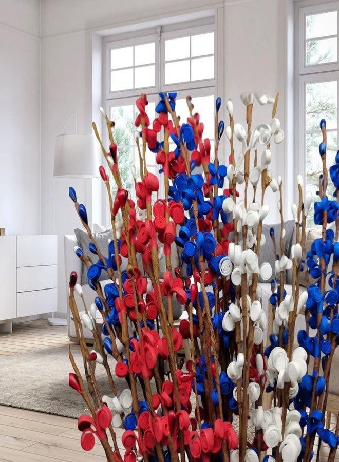 DoubleWood Red White and Blue Flowers Artificial Flowers, Patriotic Artificial Flower Picks, 29.5 inches Artificial Jasmine Flower for Independence Day Decorations Memorial Day Decor (10, Red, White, Blue) - Image 5