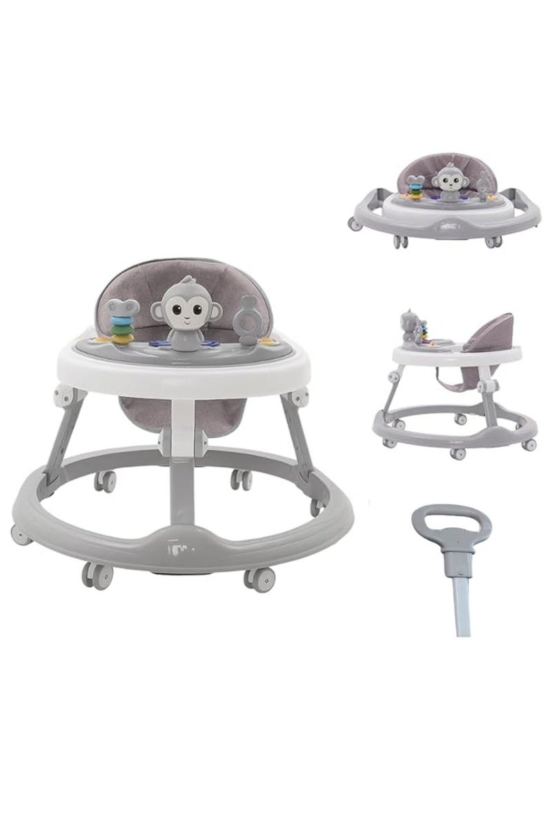 ماس مشاية أطفال 3 في 1 مشاية مستديرة للأطفال مع مقبض دفع للوالدين مع صينية وشريط ألعاب موسيقية متعددة الوظائف وقابلة للتعديل تناسب الصغار من سن 6 إلى 18 شهرًا - Image 4