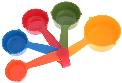 RABBONIX Plastic Baking Measurement Measuring Cups and Spoons Set (Multicolor 5 Piece Big) - Image 2