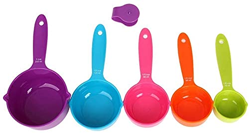 RABBONIX Plastic Baking Measurement Measuring Cups and Spoons Set (Multicolor 5 Piece Big) - Image 3