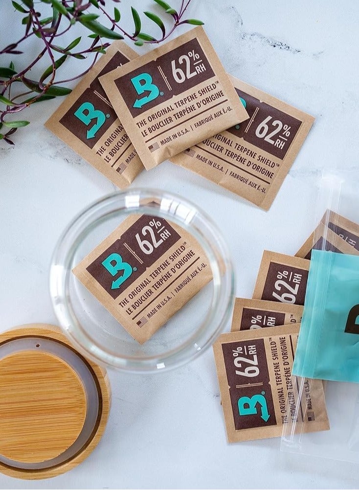 بوفيدا ٦٢٪ رطوبة نسبية، تحكم ثنائي الاتجاه في الرطوبة | مقاس ٨ في ١٠ أكياس قابلة لإعادة الإغلاق - Image 2