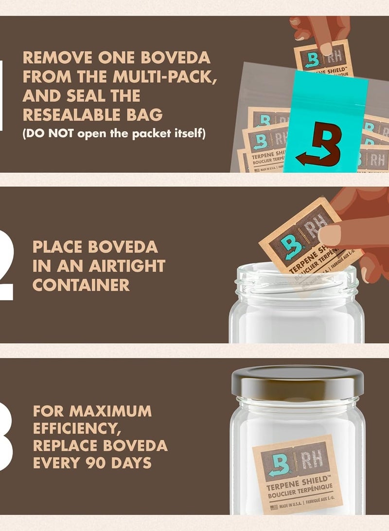 بوفيدا ٦٢٪ رطوبة نسبية، تحكم ثنائي الاتجاه في الرطوبة | مقاس ٨ في ١٠ أكياس قابلة لإعادة الإغلاق - Image 4