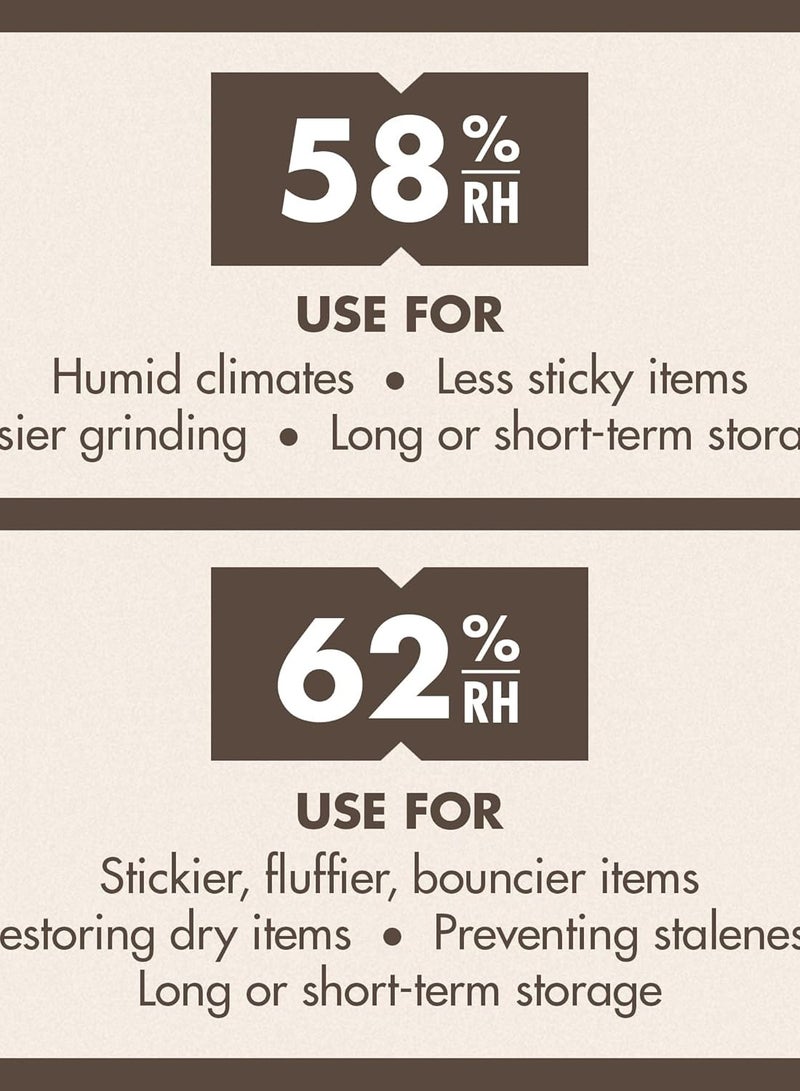 بوفيدا ٦٢٪ رطوبة نسبية، تحكم ثنائي الاتجاه في الرطوبة | مقاس ٨ في ١٠ أكياس قابلة لإعادة الإغلاق - Image 5