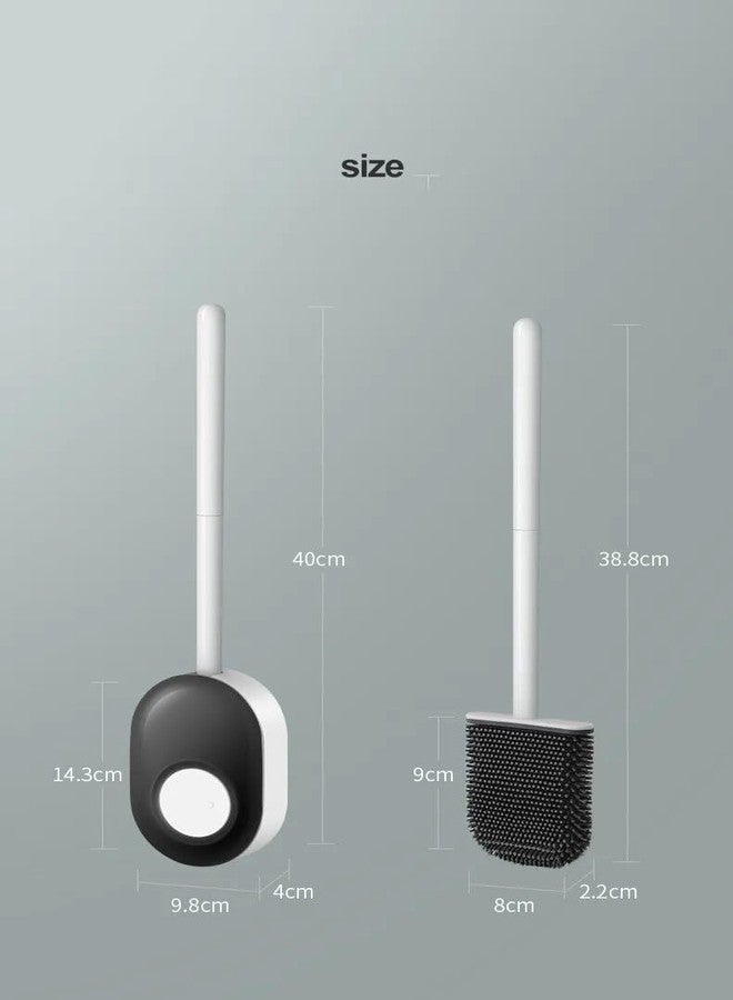 PLUMAZE Toilet Cleaner Brush/Toilet Brush with Holder Stand/Toilet Cleaning Brush/Toilet Cleaning Brush with Wall Mounted Holder, Long Handle, Drip-Proof, Deep Cleaning - Image 2