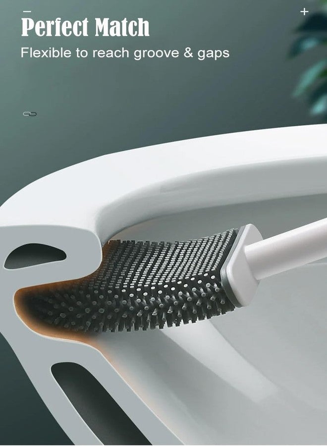 PLUMAZE Toilet Cleaner Brush/Toilet Brush with Holder Stand/Toilet Cleaning Brush/Toilet Cleaning Brush with Wall Mounted Holder, Long Handle, Drip-Proof, Deep Cleaning - Image 3