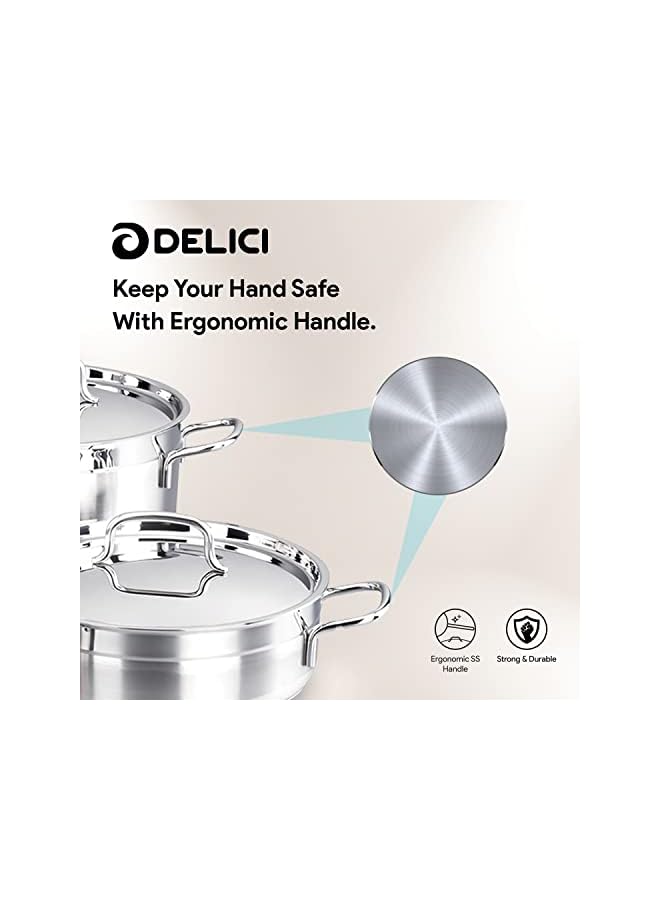 DELICI طقم أواني طهي ستانلس ستيل 9 قطع DSK 9W  - Image 3