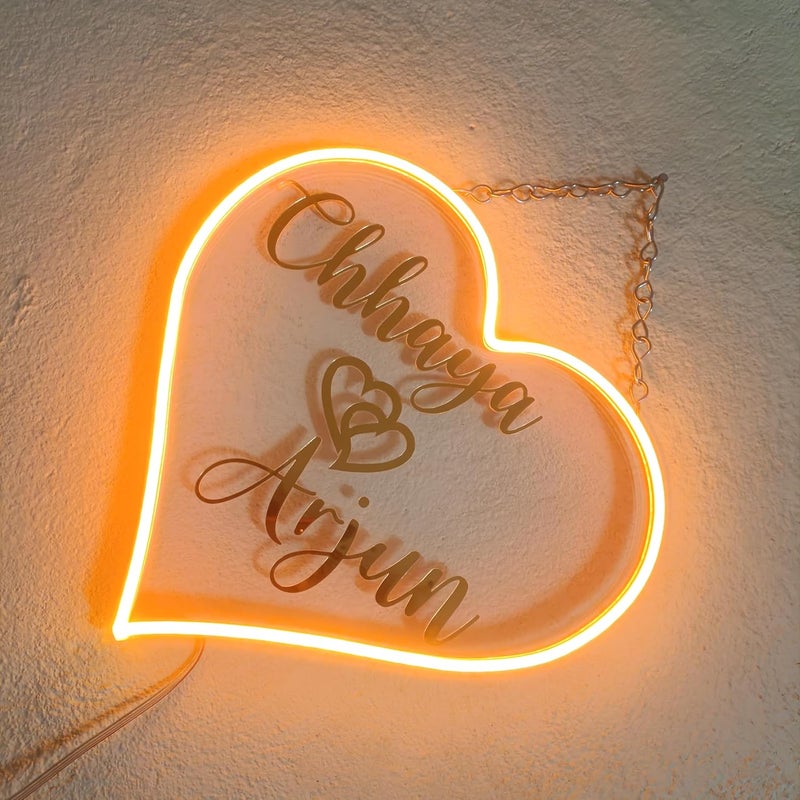 3D EYRANS 3D EYRANS Personalized Couple Name with Heart Led Neon Sign Decorative Lights for Wall Decor Room Decoration LED Neon Sign Design 4  - Image 4