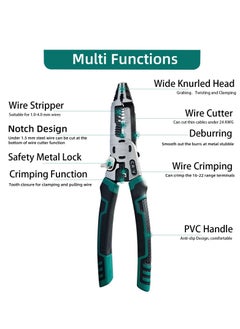 واي آند دي 10-in-1 Wire Stripper Tool, wire crimping tool, C-RV Multifunctional needle nose pliers, Cutter, 9in Combination Plier, Wiring Tools and Multi-Function Hand Tool  - Image 4